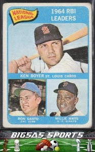 1964 RBI Leaders Boyer / Santo / Willie Mays) 1965 Topps #6 poor - Picture 1 of 2