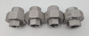 MERIT BRASS K487-08 Pipe Union: 1/2", 304 SS FNPT, Threaded, 150PSI (LOT OF 4) - Picture 1 of 6