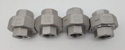 MERIT BRASS K487-08 Pipe Union: 1/2", 304 SS FNPT, Threaded, 150PSI (LOT OF 4) - Image 1 of 4