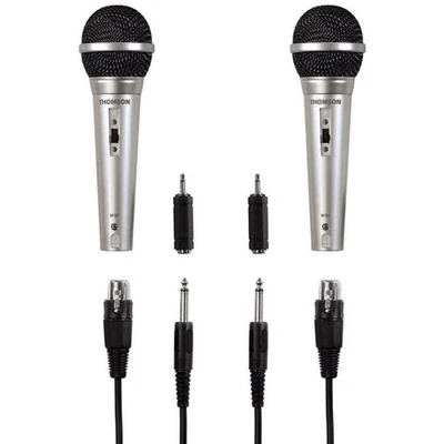 2x Set Thomson Dynamisches Mikrofon 3m Kabel Mikro XLR Klinke Karaoke Party DJ - Bild 1 von 4