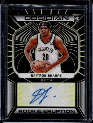 2021-22 Obsidian Day Ron Sharpe Rookie Eruption Electric Etch Yellow Auto #3/10 - Image 1 of 2