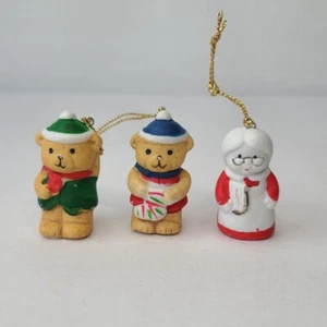 Adornos de Navidad Vintage Santa Bear & Ms. Claus Cerámica Hechos en Taiwán Años 80 (3) - Imagen 1 de 16