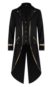 Costume Steampunk Uomo Vintage Gotico Vittoriano Giacca Coda - Medium (FD180) - Foto 1 di 2