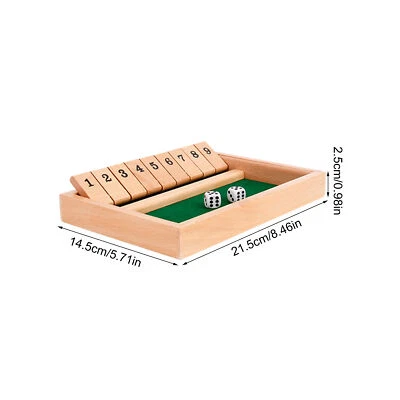Shut The Box Dice Game Wooden Board Game For Adults Children Classic Math Game  - Image 1 of 4