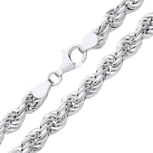 925 Sterling Silver 7mm Chunky Solid Rope Chain 22" 24" 26" 30" - Men’s/Ladies - Picture 1 of 7