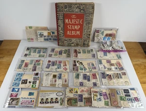 Majestic Stamp Album 1963 Vintage Postage Stamp Album & Loose - 2000+ Stamps!!! - Picture 1 of 23