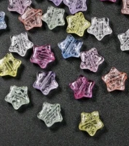 Lot De 50 Perles Etoiles Multicolore, 1 Cm, Neuf (B208) - Picture 1 of 1