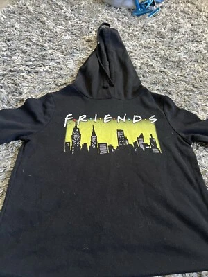 Friends Tv Show crop hoodie sweater womens Small Jerry Leigh black - Image 1 of 4