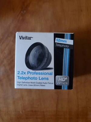 2.2X TELEPHOTO LENS 52mm AptTo Camera NIKON SAMSUNG 1S PENTAx UNOPENED  - Image 1 of 4