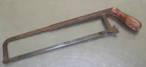 Vintage antique adjustable wood handle hand hack saw tool blacksmith meat saw ** - Picture 1 of 6