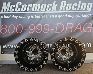 2 - 15X12 RC COMP DUECE ECLIPSE "HEATHEN" DBL BLACK RACING WHEELS 5X4.75 2"BS - Picture 1 of 1