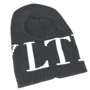 VALENTINO VLTN logo balaclava beanie hat knit hat knit cap Knit hat Black/White - Foto 1 di 8