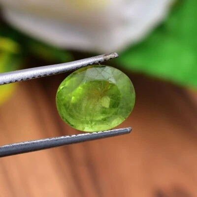 5.00 Karat Peridot Natürlich Unbehandelt 11mm 9mm Oval Facettiert Cut Ringgröße - Bild 1 von 4