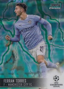 2020-21 Stadium Club Chrome Aqua Green Electric Refractor FERRAN TORRES 81 #/150