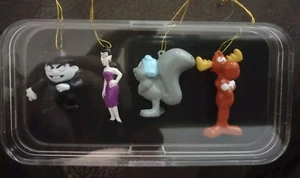 4 adornos de PVC miniatura vintage Rocky Bullwinkle Boris Natasha Navidad - Imagen 1 de 5