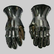 Knight Gauntlets Armor Gloves Leather Steel 18 G SCA Larp Christmas Gift