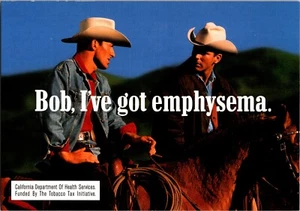 AK Bob Ich habe Emphysem Cowboys Pferde Anti Rauchen Werbung - Bild 1 von 2