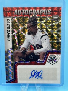 2022 Panini Mosaic David Ojabo Choice Fusion Red & Yellow Prizm Rookie Auto