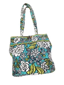 Vera Bradley Turquoise Island Blooms Quilted Tote Bag Shoulder Purse - Picture 1 of 11