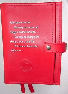 Narcotics Anonymous NA Basic Text 6th How and Why RED Deluxe Double Book Cover  - Image 1 of 4