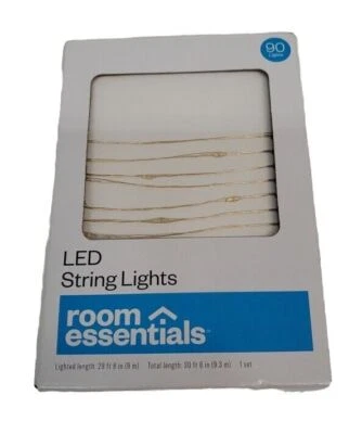 (2) Room Essentials LED Fairy String Lights 90 Lights Battery/USB Operated New - Image 1 of 2