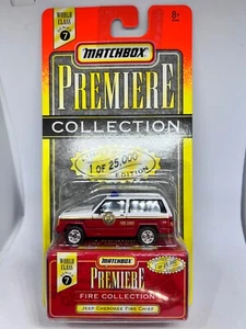 Matchbox Premiere Collection World Class #7 FIRE JEEP CHEROKEE FIRE CHIEF  NIP - Picture 1 of 4