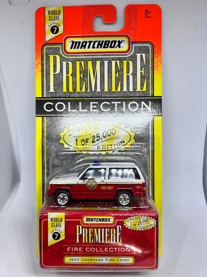 Matchbox Premiere Collection World Class #7 FIRE JEEP CHEROKEE FIRE CHIEF  NIP - Image 1 of 4