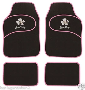 Serie Fußmatten Set Autoteppiche Universal Teppich Daisy Rand Bunt Rosa - Bild 1 von 1
