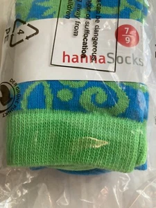 Hanna Andersson Girls Socks Blue/Green Floral size 7/9 New in Package - Picture 1 of 3
