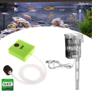 Aquarium Fish Tank Air Pump Aerator Waterfall Oxygen Air Stone Bubble Diffuser - Picture 1 of 9