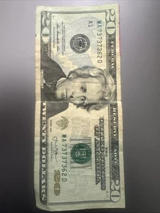 Fancy Unique 2013 $20 bill Serial Number - Picture 1 of 2