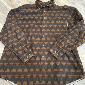 Vtg Woolrich Button Down Shirt Mens 2XL Aztec Southwest Native Flannel Blanket - Picture 1 of 16