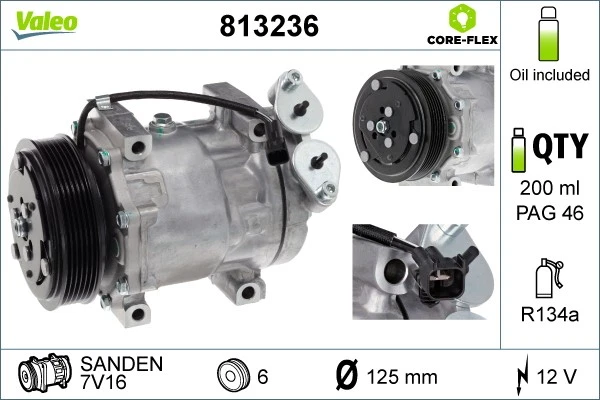 Valeo 813236 Compresor, Aire Acondicionado FORD MAZDA VOLVO Foto 1 de 1