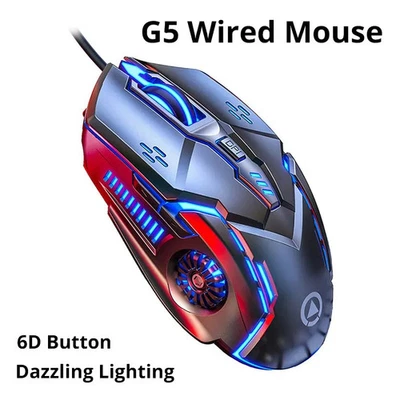 Silver Eagle G5 Mute Wired Mouse Six Keys Luminous Game E-Sports Machinery Compu - Image 1 of 4