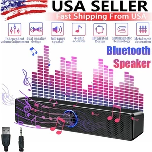 Altavoces estéreo Bluetooth 5.0 para computadora con sonido de graves barra de sonido con cable para computadora portátil PC - Imagen 1 de 12
