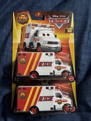 Disney Pixar Cars Radiador Muelles Carrera y Rescate Morgan Martins Ambulancia X2 Foto 1 de 4