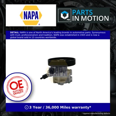 Power Steering Pump fits PEUGEOT PARTNER 1.6D 2008 on PAS NAPA 4007KL 9654342980 - Image 1 of 4