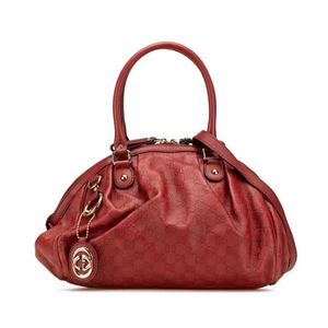 GUCCI Sukey Hand Bag Shoulder 2 Way 223974 Red Leather 989508 - Picture 1 of 10