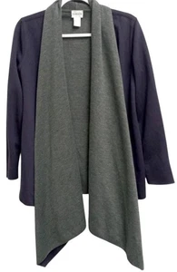 Chico's 0,S Pullover lila grau Stretch Langarm offene Strickjacke - Bild 1 von 7