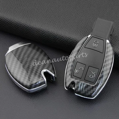 Carbon Fiber Car Key Cover Case For Mercedes-Benz A B C E S G Class W204 W212 - Image 1 of 4