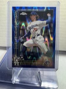 2025 Topps Chrome Justin Wrobleski RC BLUE RAYWAVE REFRACTOR #86/150 - Picture 1 of 3