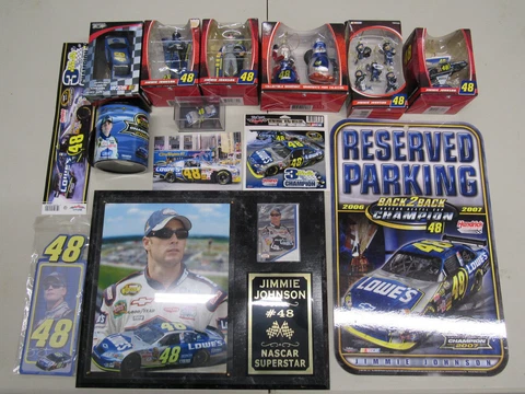 JIMMY JOHNSON NASCAR Lot Christmas Ornaments Mug Photos Cars Sign Etc Cover