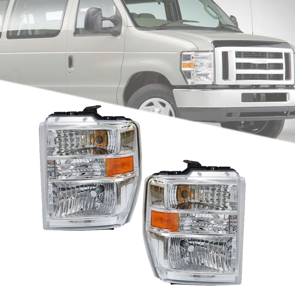 Faros faros diestros+derechos para furgoneta Ford E150 E250 E350 E450 Econoline 2008-2014 Foto 1 de 4