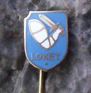 Antique Loket Castle Sokolov Arm Sword Heraldic Crest Coat of Arms Pin Badge - Picture 1 of 4