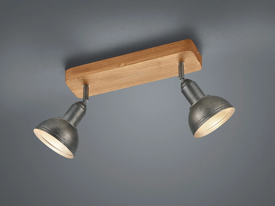 Trio Leuchten Deckenleuchte Delhi 803400267 Metall Nickel matt antik Base Hol...