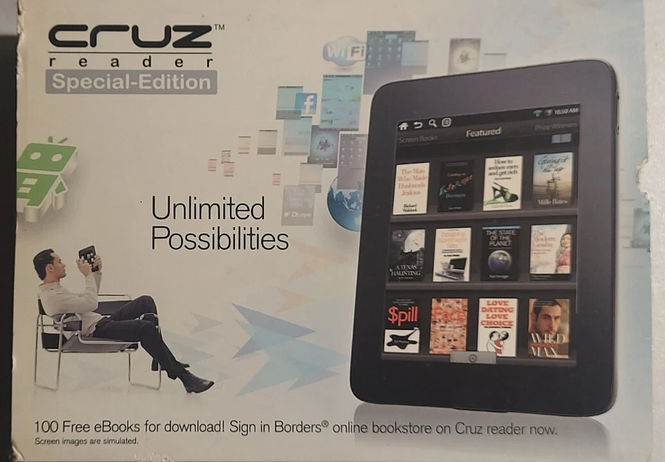 Cruz Reader Velocity Micro Tablet Surf Web, Videos, Books 7" Display Tested Work - Image 1 of 4