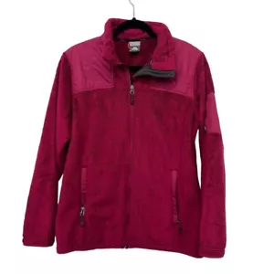 Nike ACG Women's Fleece Jacket Medium Burgundy Deep Pile Full Zip High Collar - Picture 1 of 7