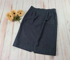 Pendleton Women Virgin Wool Skirt Pencil Gray Pleated Pockets Size 12 Petite - Picture 1 of 7