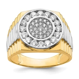 10k Yellow Gold Cubic Zirconia Engagement Ring Size 10 - Picture 1 of 5