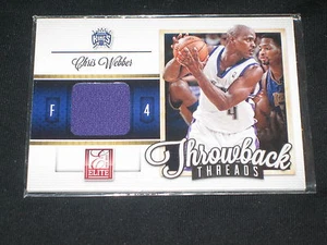 CHRIS WEBBER KINGS DONRUSS THROBACK ZERTIFIZIERT GEBRAUCHTES SPIEL TRIKOT BASKETBALLKARTE - Bild 1 von 2